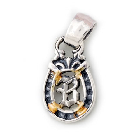 PN1037-F Horseshoe Pendant "B-INITIAL" Top - Medium
