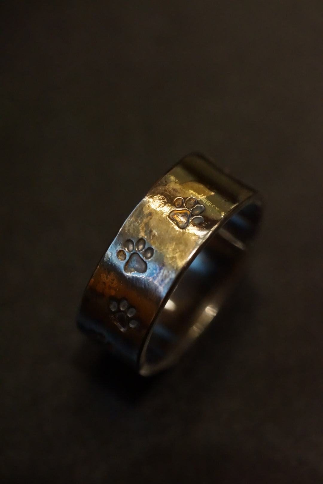 18K Braze Cat Footprint Ring/Rough