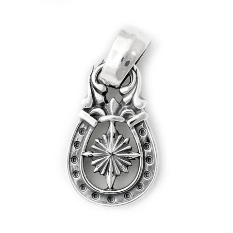 PN1036-D Horseshoe Pendant "NAUTICAL STAR" Top - Large