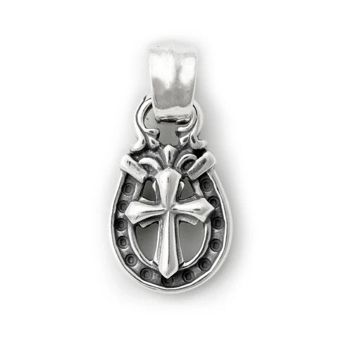 PN1037-B Horseshoe Pendant "CROSS" Top - Medium