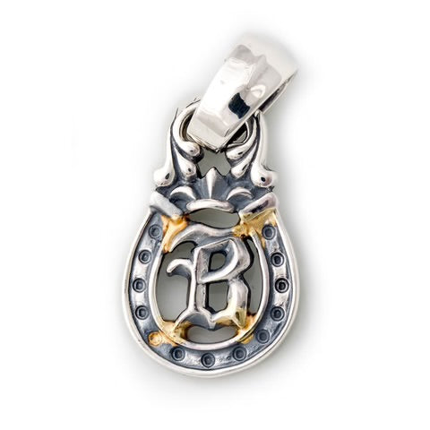 PN1036-F Horseshoe Pendant "B-INITIAL" Top - Large