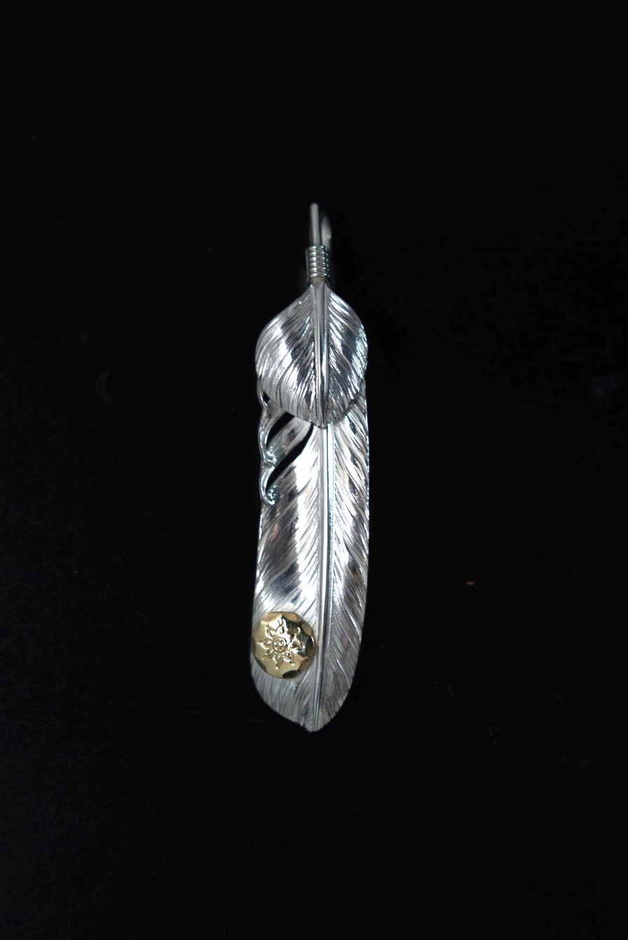 Albatory Top Silver 18K Gold Point Feather L