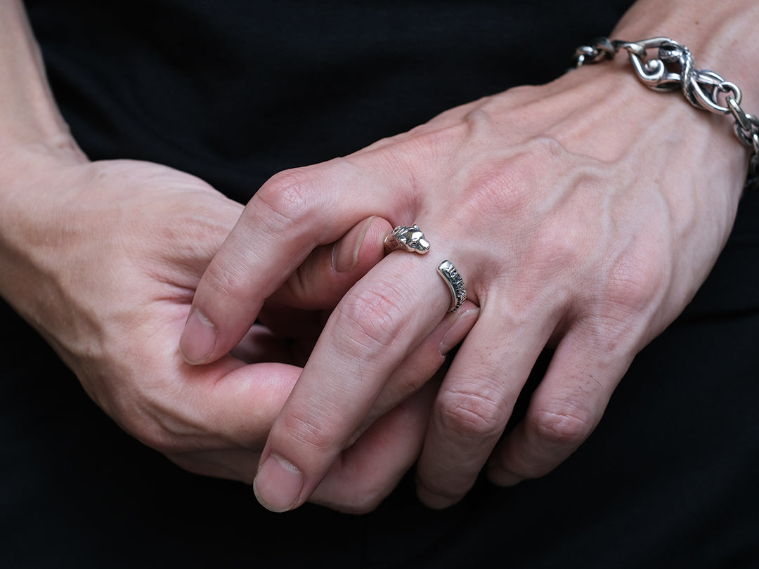 One Side Panther Ring