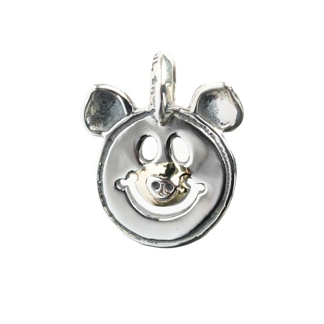 C382C Happy Face Charm with Pig Ears w/18K Gold Overlay on Nose