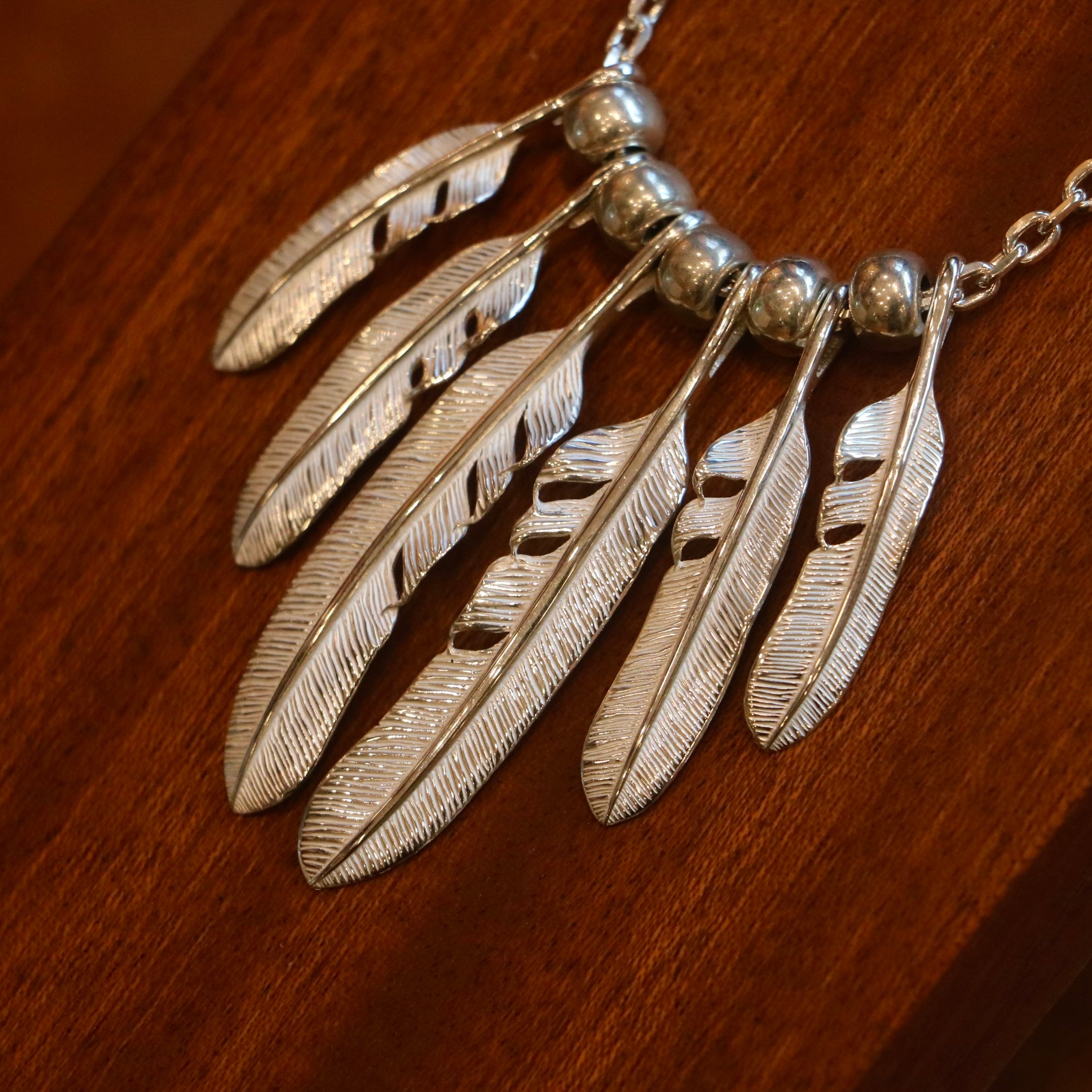 Silver Dollar Craft 925 Silver Feather Pendant S