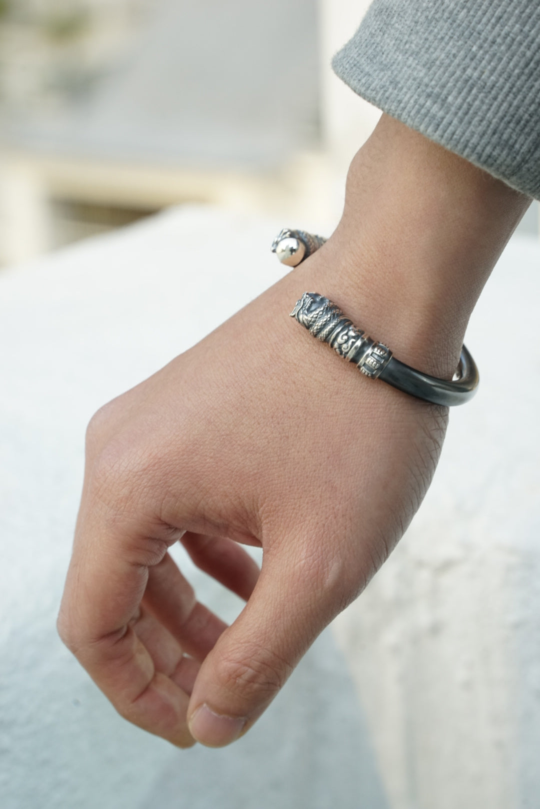 Silver Golden Cudgel Bangle