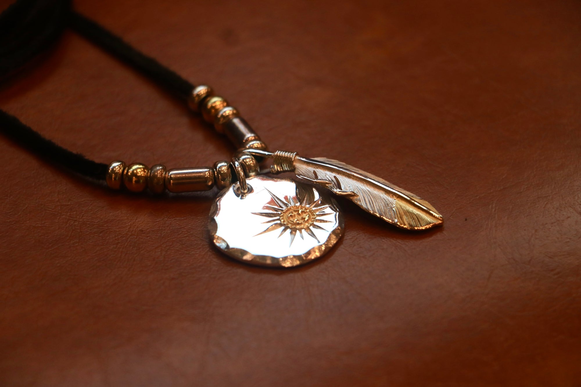 Sunshine Studio 24K Gold Point Radiation Metal Pendant