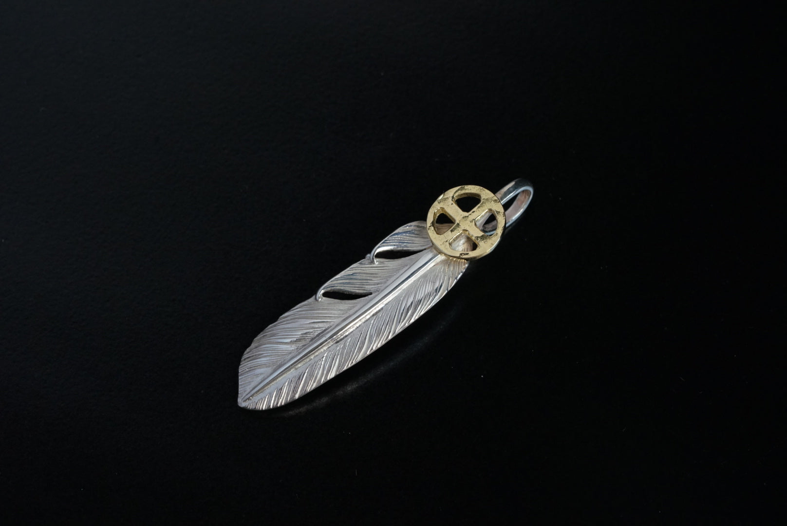 Albatory 18K Gold Wheel Silver Feather S