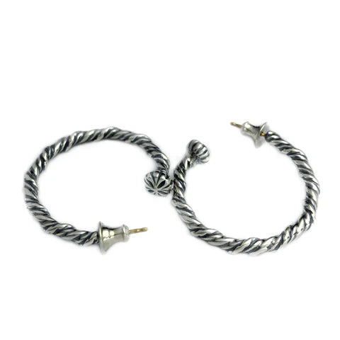 E230 Twisted Wire Hoop Earrings Thin
