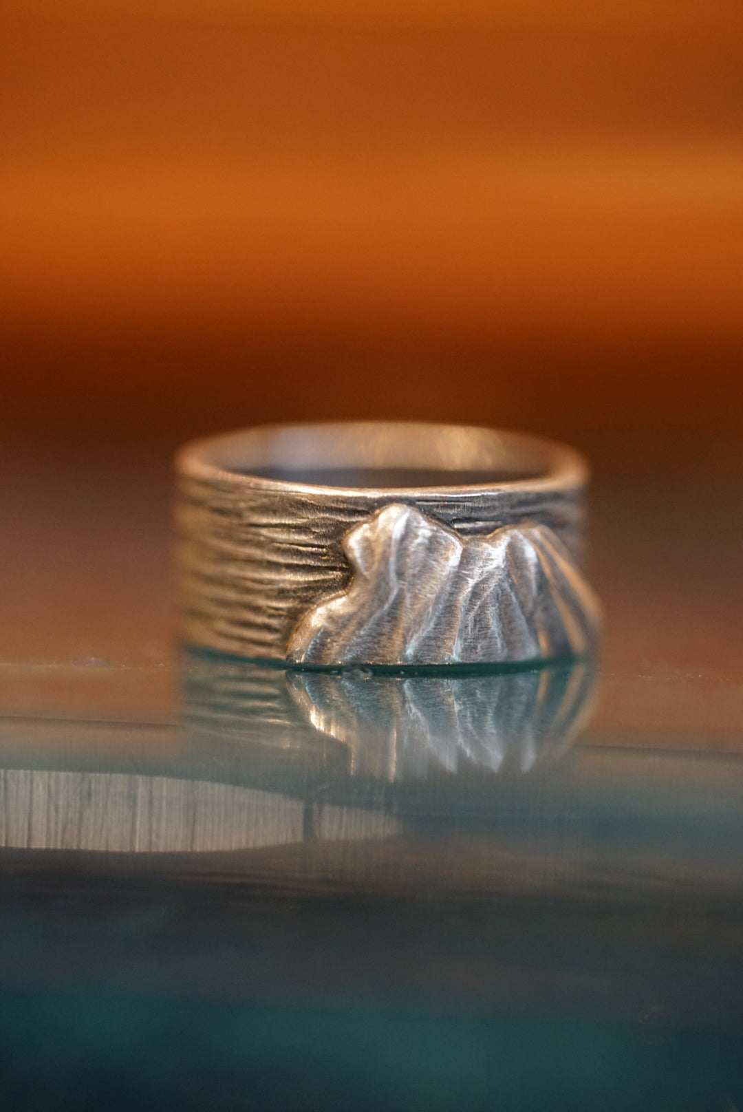 Nine Metal 925 Silver Lion Rock Ring