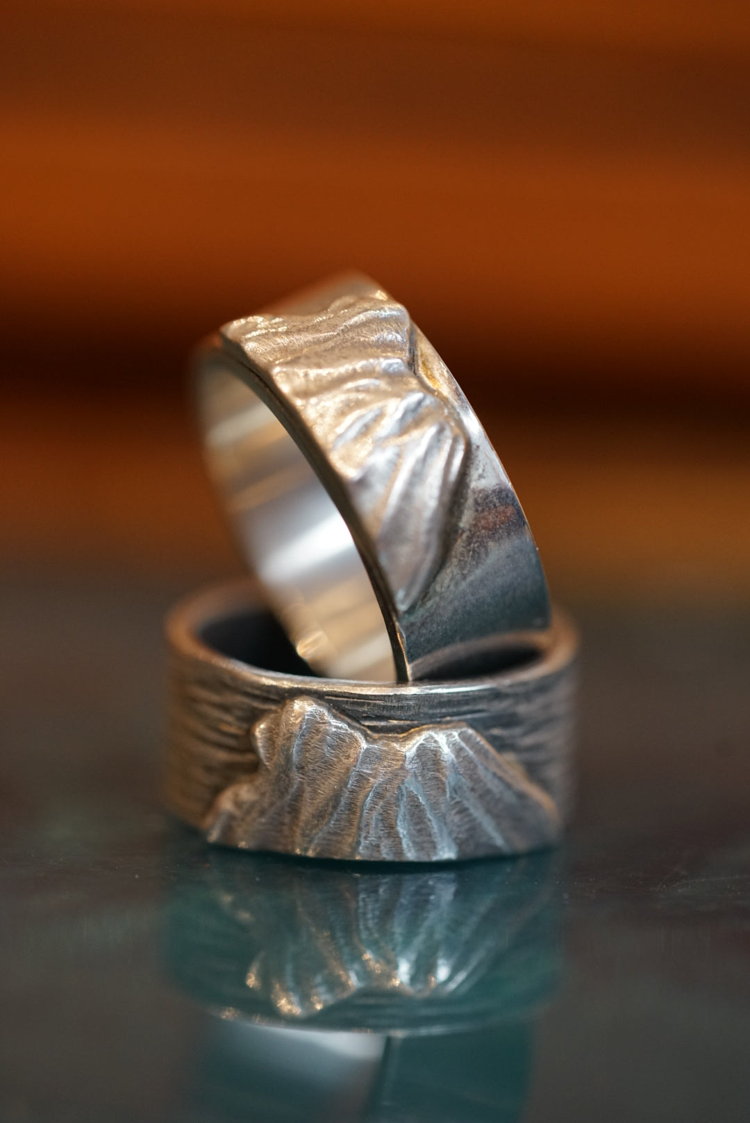 Nine Metal 925 Silver Lion Rock Ring