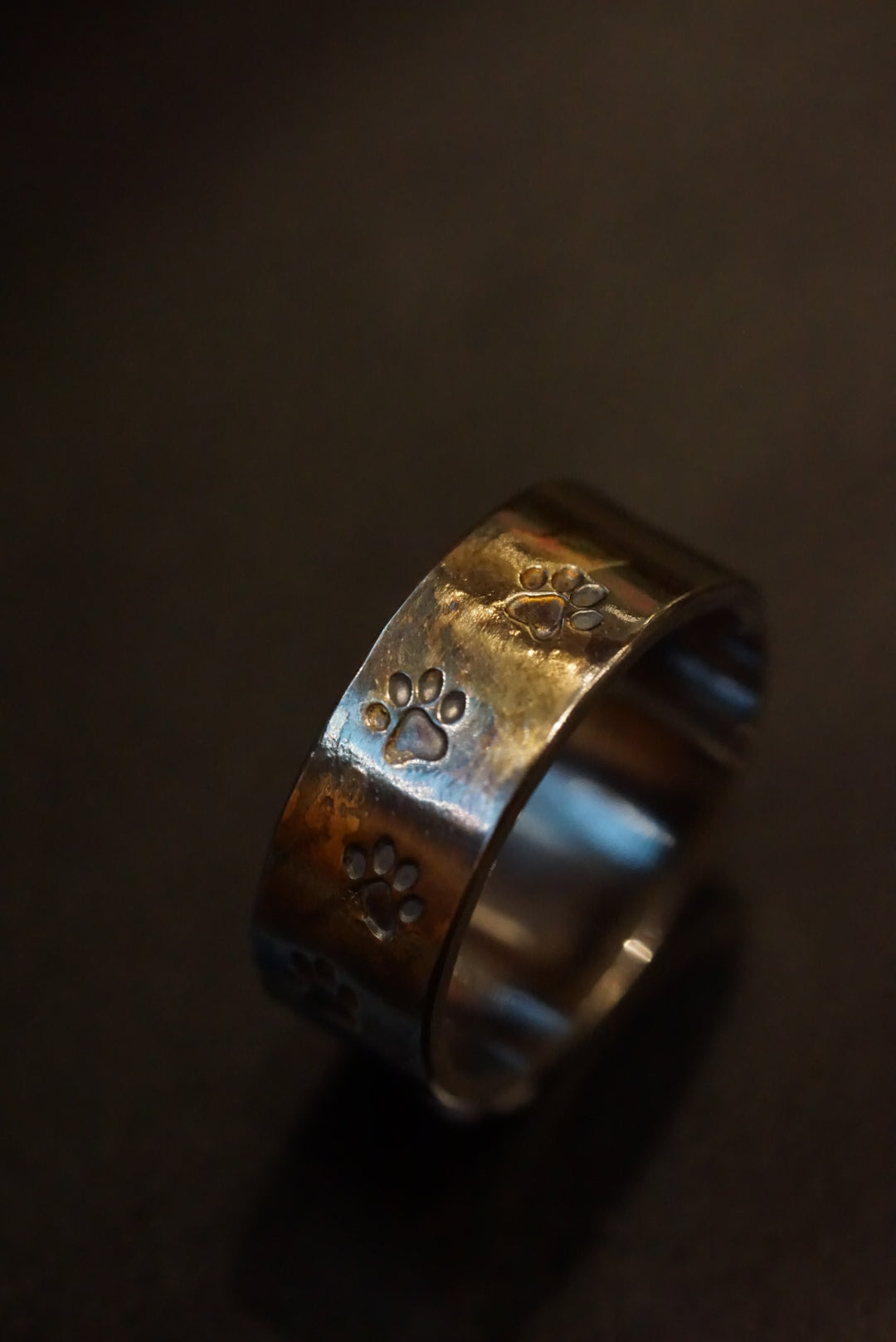 18K Braze Cat Footprint Ring/Rough