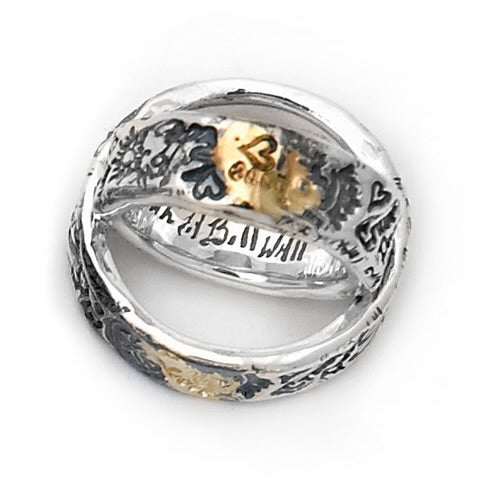 R380PR Passion Graffiti Ring with 18K Solder and Love Stamp