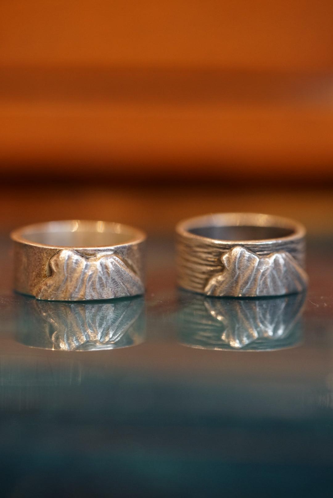 Nine Metal 925 Silver Lion Rock Ring