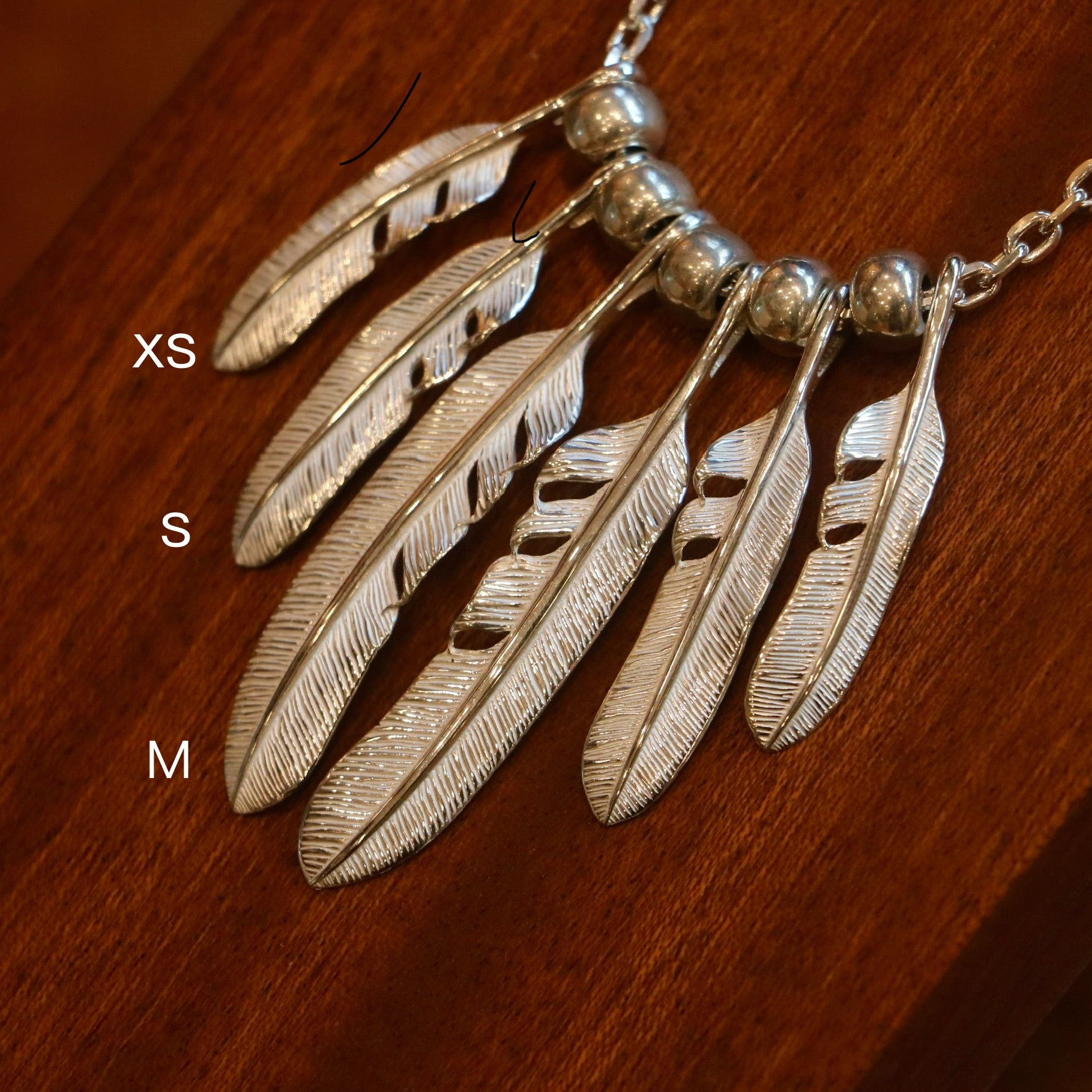 Silver Dollar Craft 925 Silver Feather Pendant S