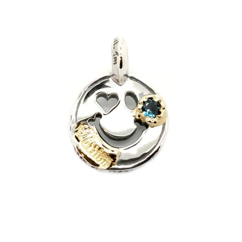 C370-C Happy Face with Heart in Left Eye Charm Custom