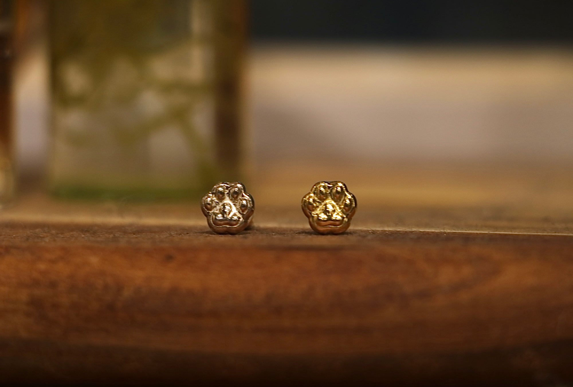 Nine Metal Cat Footprint Pierce