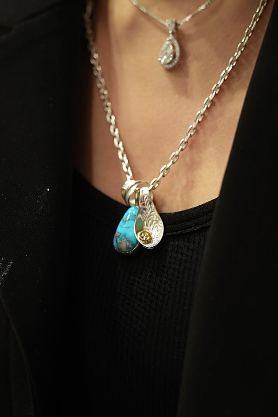 Silver Dollar Craft Small Kingsman Turquoise Pendant