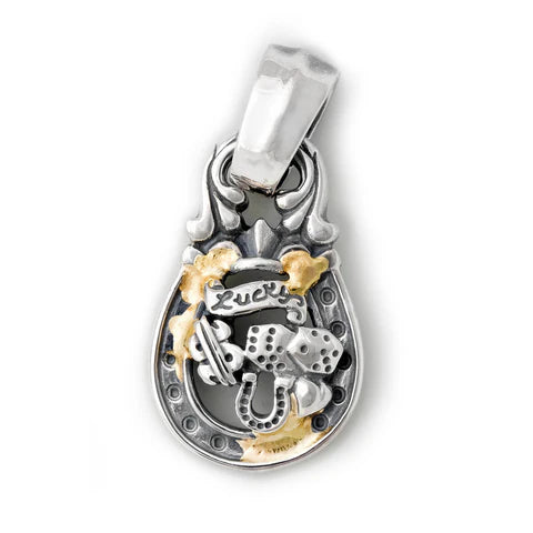 PN1036-A Horseshoe Pendant "LUCKY" Top - Large