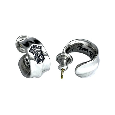 E214 "B" Crown Hoop Earrings