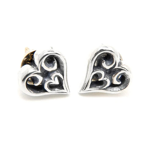 E222 Tribal Heart Earrings
