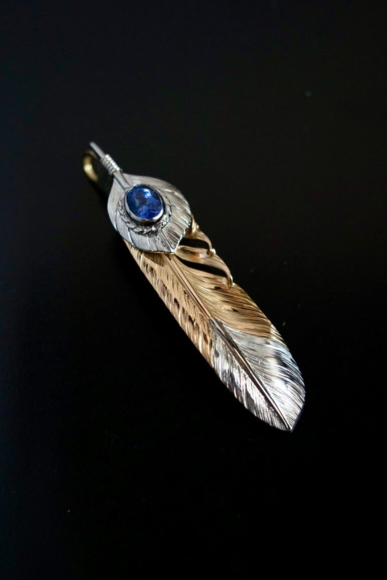 Albatory Top PT900 18K Rose Gold Tip PT900 Feather L / Blue Sapphire