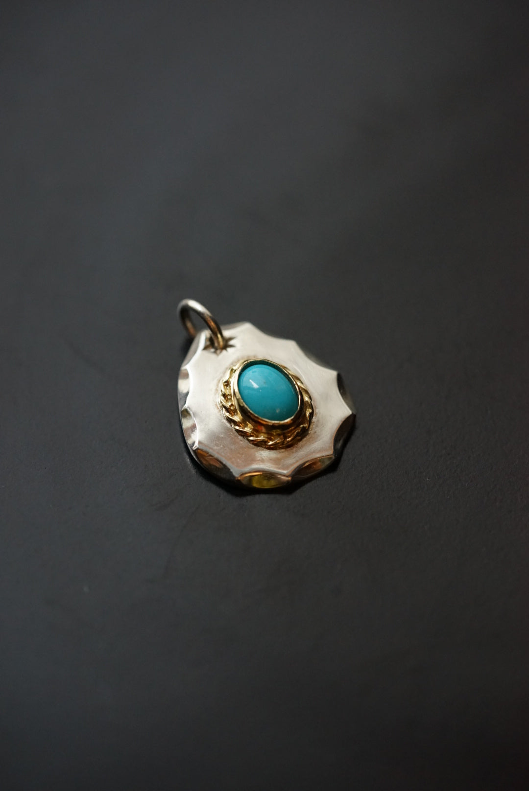 Albatory 18K Gold Cup Turquoise Metal Top S