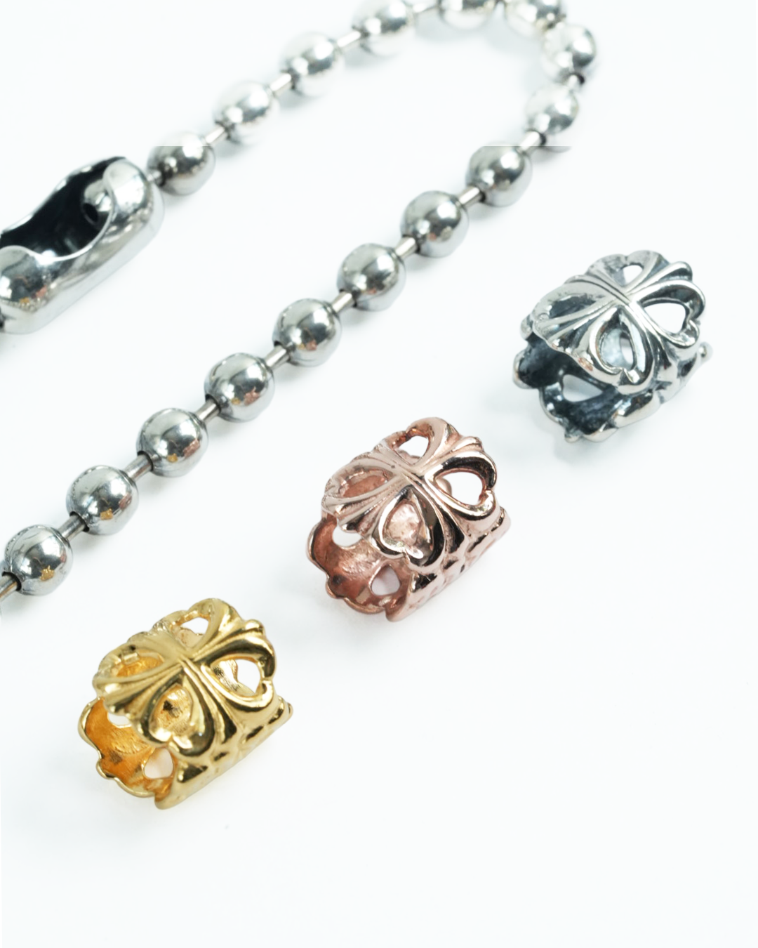 BWL - B536-C Ball Chain Bracelet with 18K Gold Plated Cross Basket 4