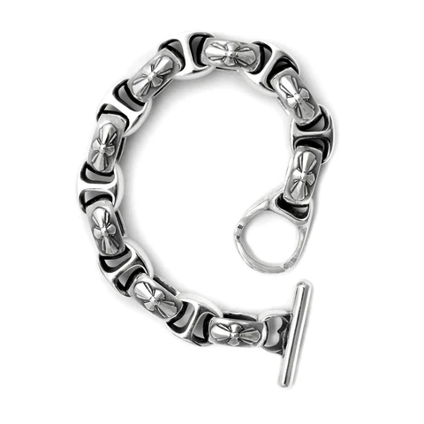 BWL - B573 Large Boat Link and Immortal Cross Link Bracelet 1