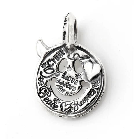 BWL - C374GR Happy Face Graffiti One Horn Heart Charm 1