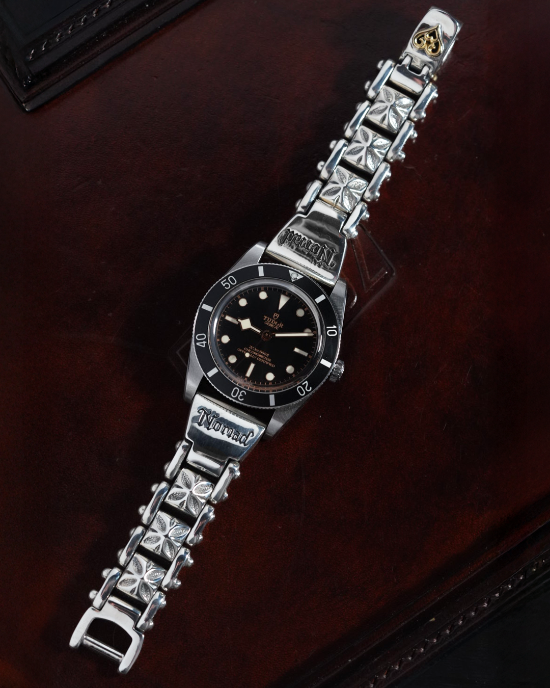 Bill Wall Leather Watch Band - 925 Silver x 18K Gold