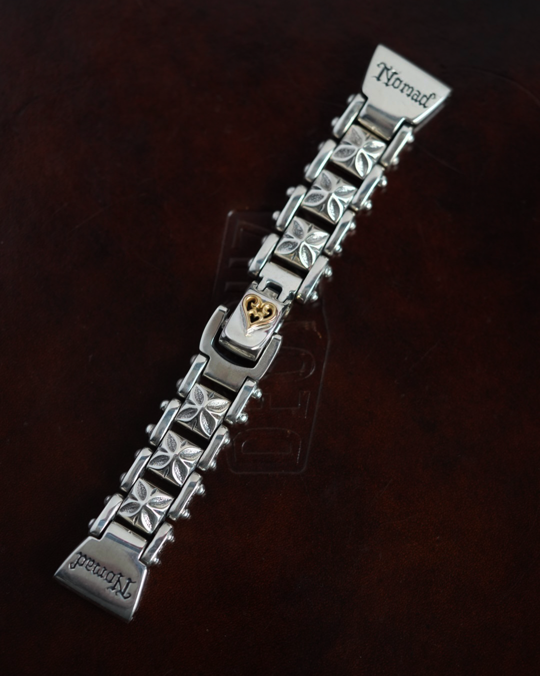 Bill Wall Leather Watch Band - 925 Silver x 18K Gold