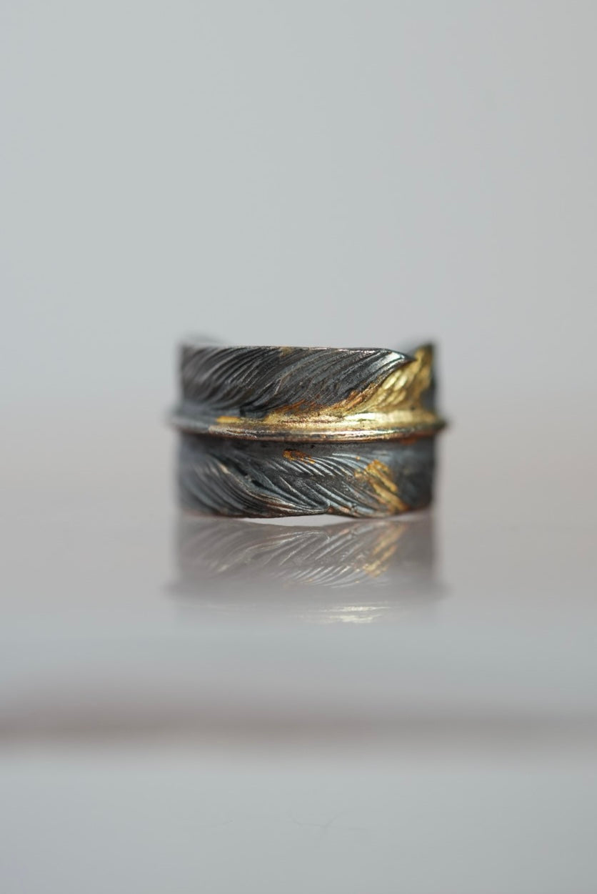 NineMetal 18K Braze Gold Feather Ear Cuff