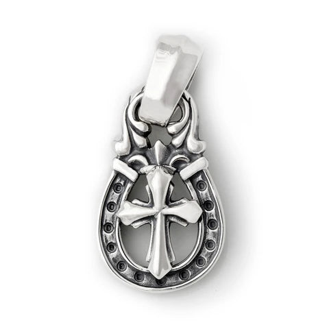 PN1036-B Horseshoe Pendant "LUCKY" Top - Large