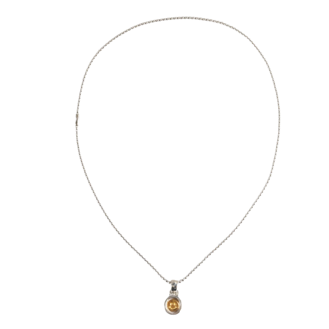 C391YGP Rotating Peace/Happy Face 18K Yellow Gold Plated Charm With Ball Chain