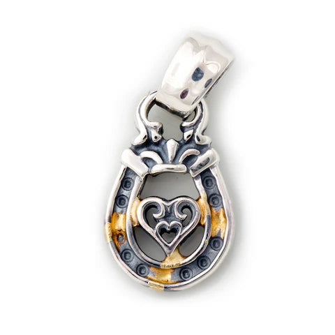 PN1037-E Horseshoe Pendant "TRIBAL HEART" Top - Medium