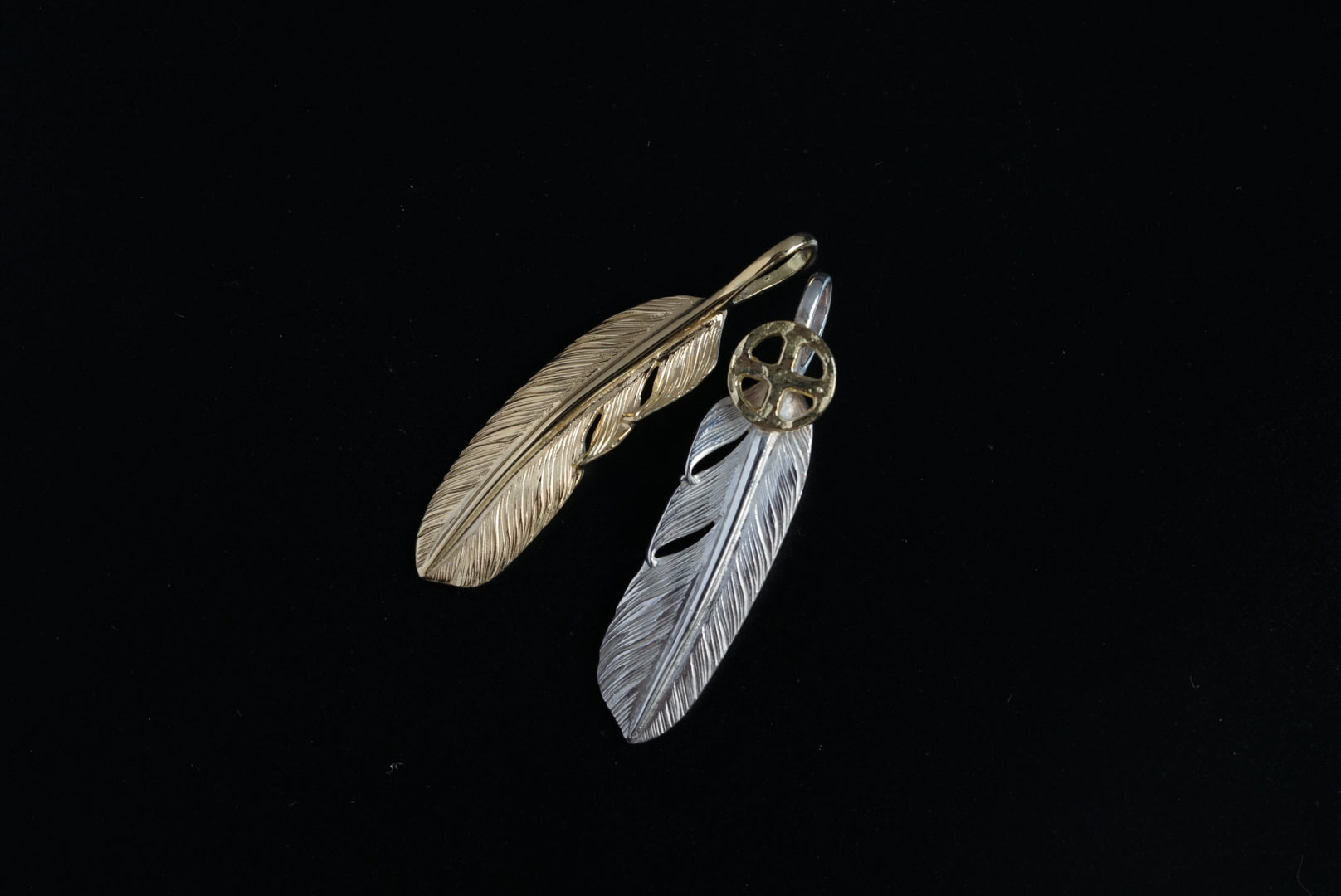 Albatory 18K Gold Wheel Silver Feather S