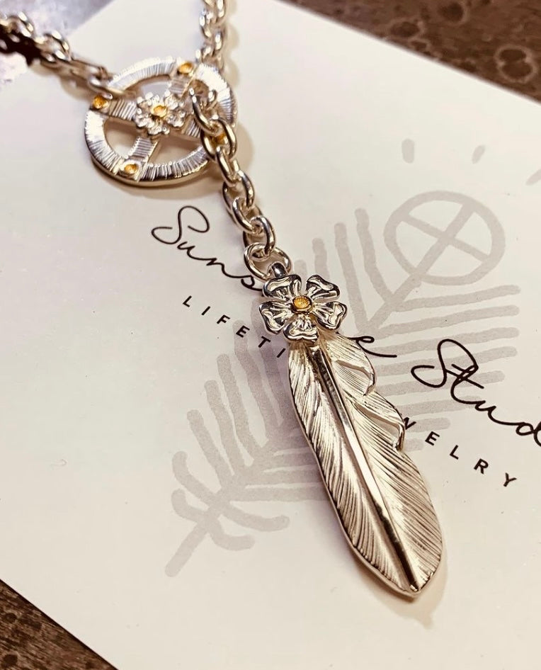 24Kt Gold Point Top Silver Hana Feather S