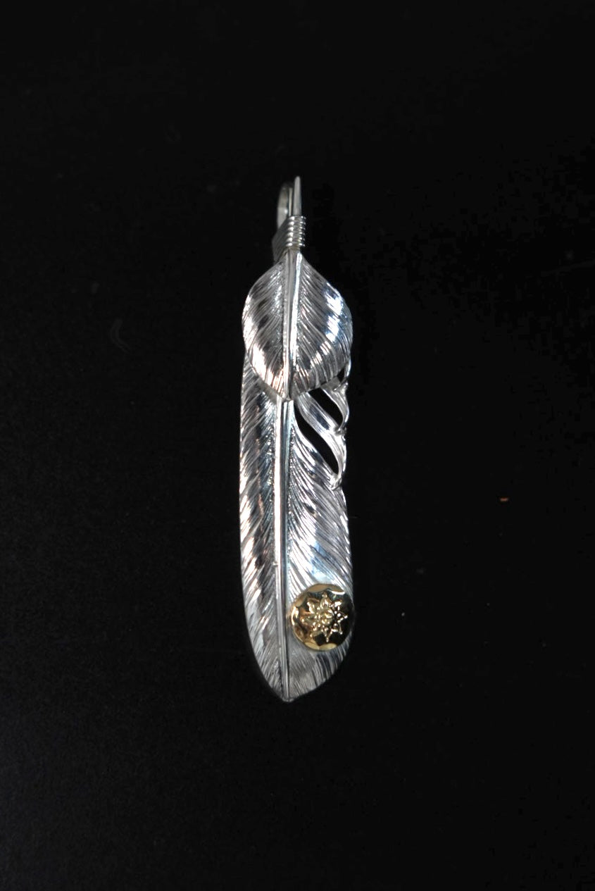 Albatory Top Silver 18K Gold Point Feather L