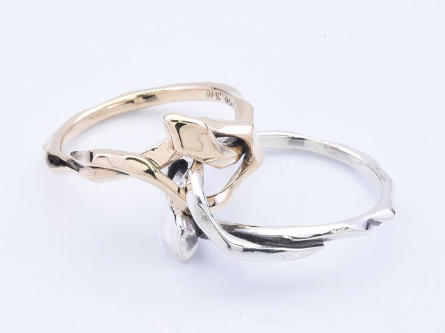 Deal Design - Knot Snake 10K Gold Combi Double Ring 8