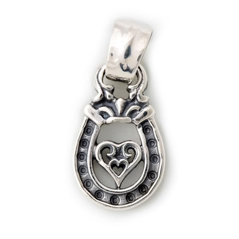 PN1037-E Horseshoe Pendant "TRIBAL HEART" Top - Medium