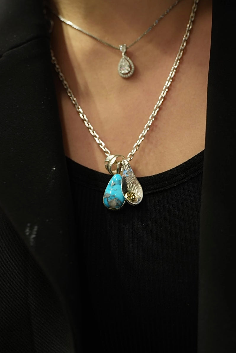 Silver Dollar Craft Small Kingsman Turquoise Pendant