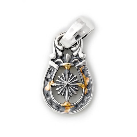 PN1036-D Horseshoe Pendant "NAUTICAL STAR" Top - Large