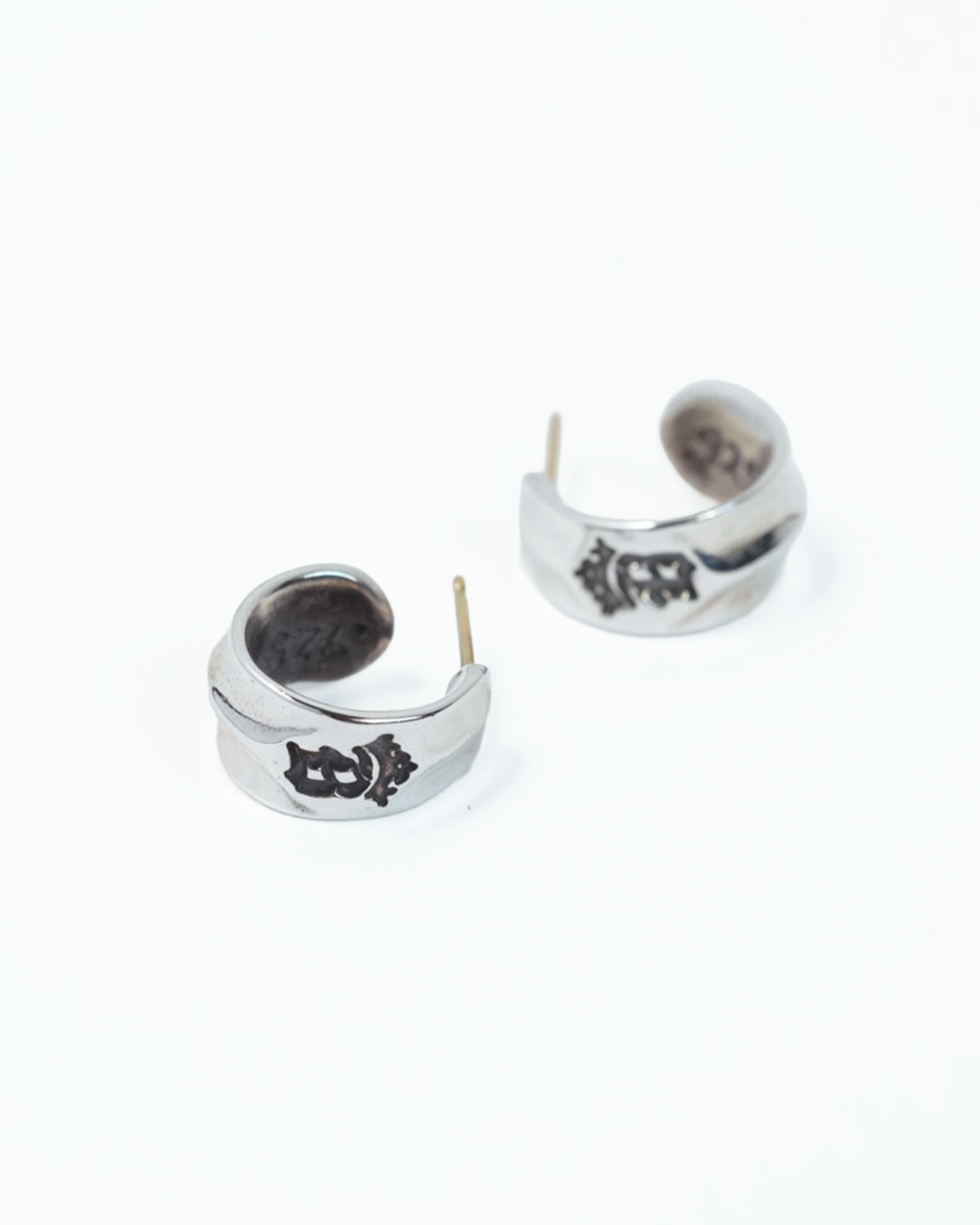 E214 "B" Crown Hoop Earrings