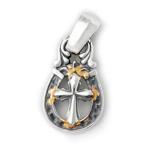 PN1036-B Horseshoe Pendant "LUCKY" Top - Large