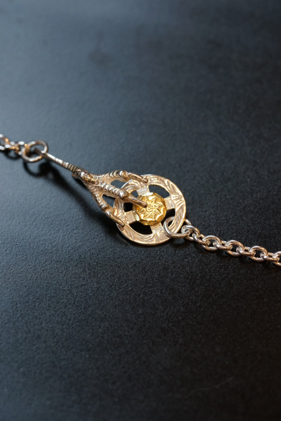 Albatory Silver Claw 18K Gold Point Wheel Chain Set