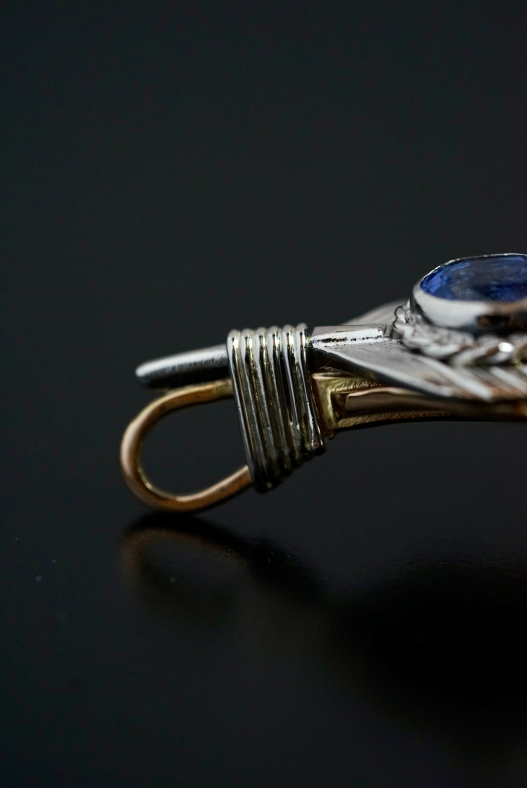 Albatory Top PT900 18K Rose Gold Tip PT900 Feather L / Blue Sapphire