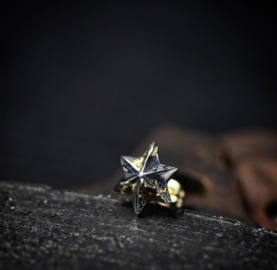 18K Braze Rusty Star -six Pierce