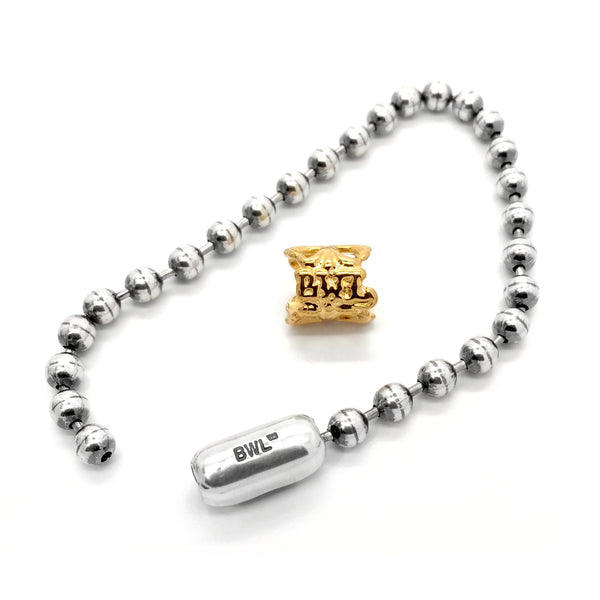 B536-C Ball Chain Bracelet with 18K Gold Plated Cross Basket