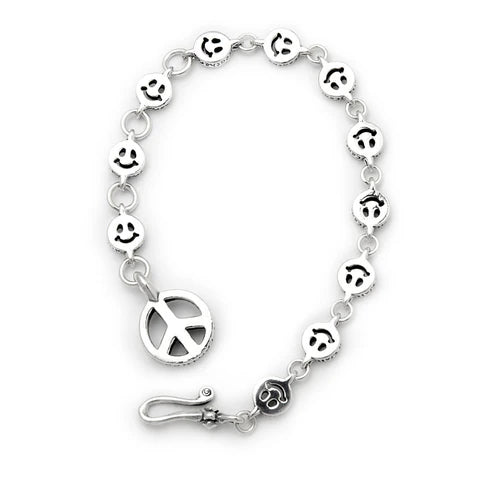 B558HF Small Happy Face Links with Peace For Bracelet